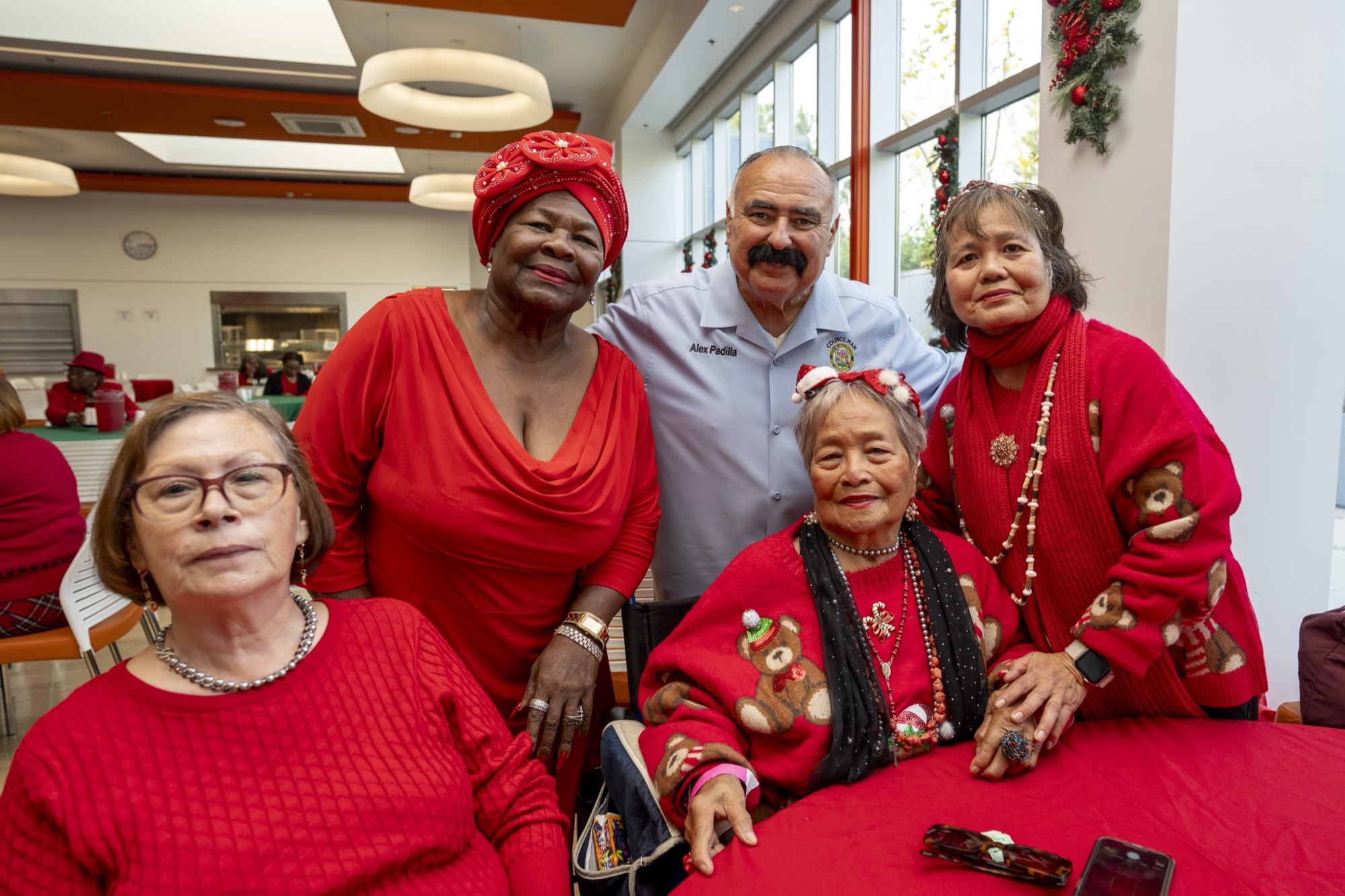 Councilman Alex Padilla celebrating with Inglewood seniors